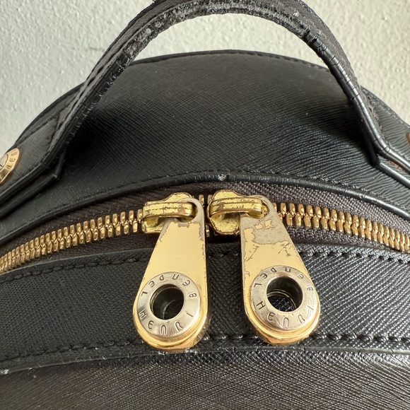 Henri Bendel Black Backpack with Gold Accents - Picture 7 of 7